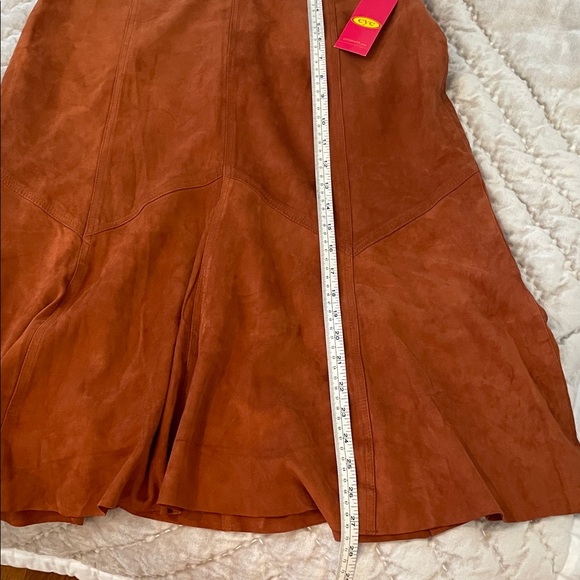 NWT Elegant Brown soft suede Skirt /lining /back zipper size14 - Picture 13 of 16